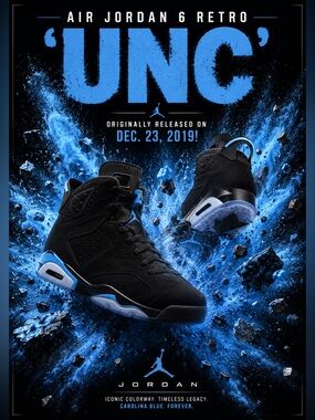 New!🔥Air Jordan 6 Retro 'UNC' originally released on Dec. 23, 2019!🔥